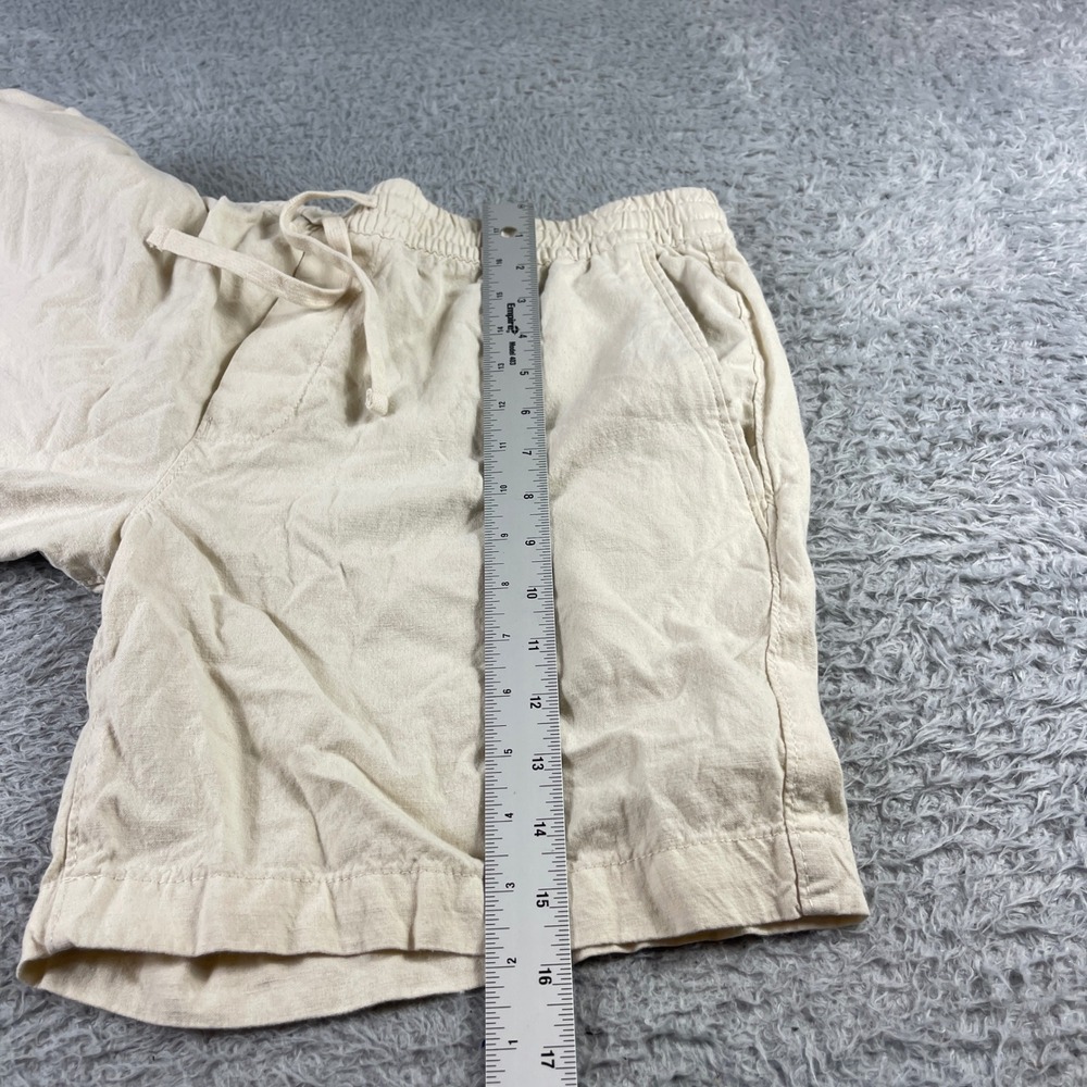No Boundaries Mens Cream Beige Elastic Waist Drawstring Shorts Size M 32-34 - Picture 7 of 11